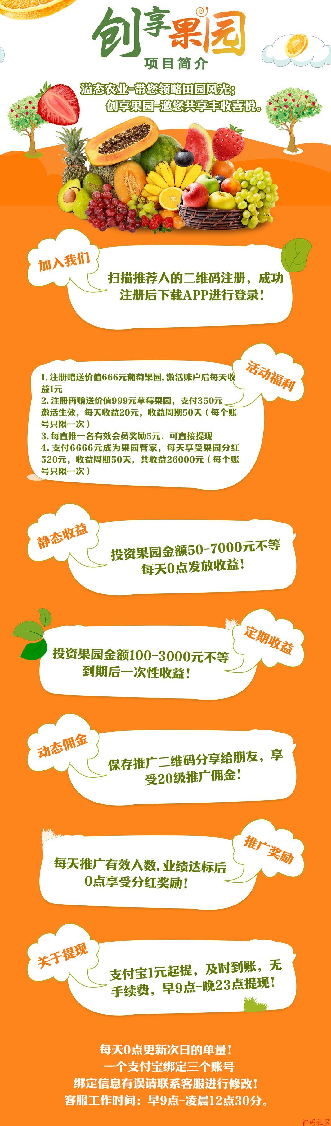 创想果园首码上线，现在对接都是第一批，来实力大团