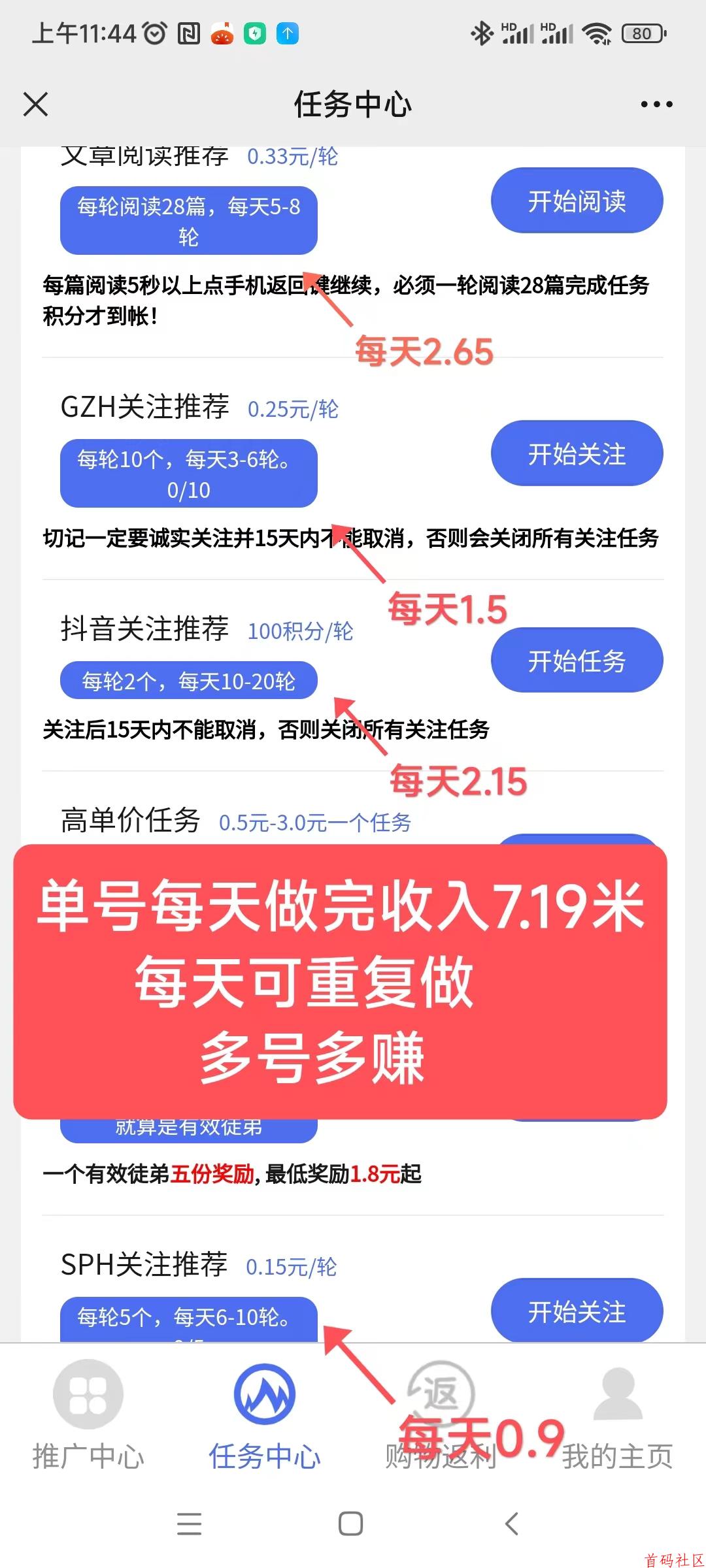 有米阅读首码，零撸天花板，收益稳定,单号每天收入7米，多号多赚