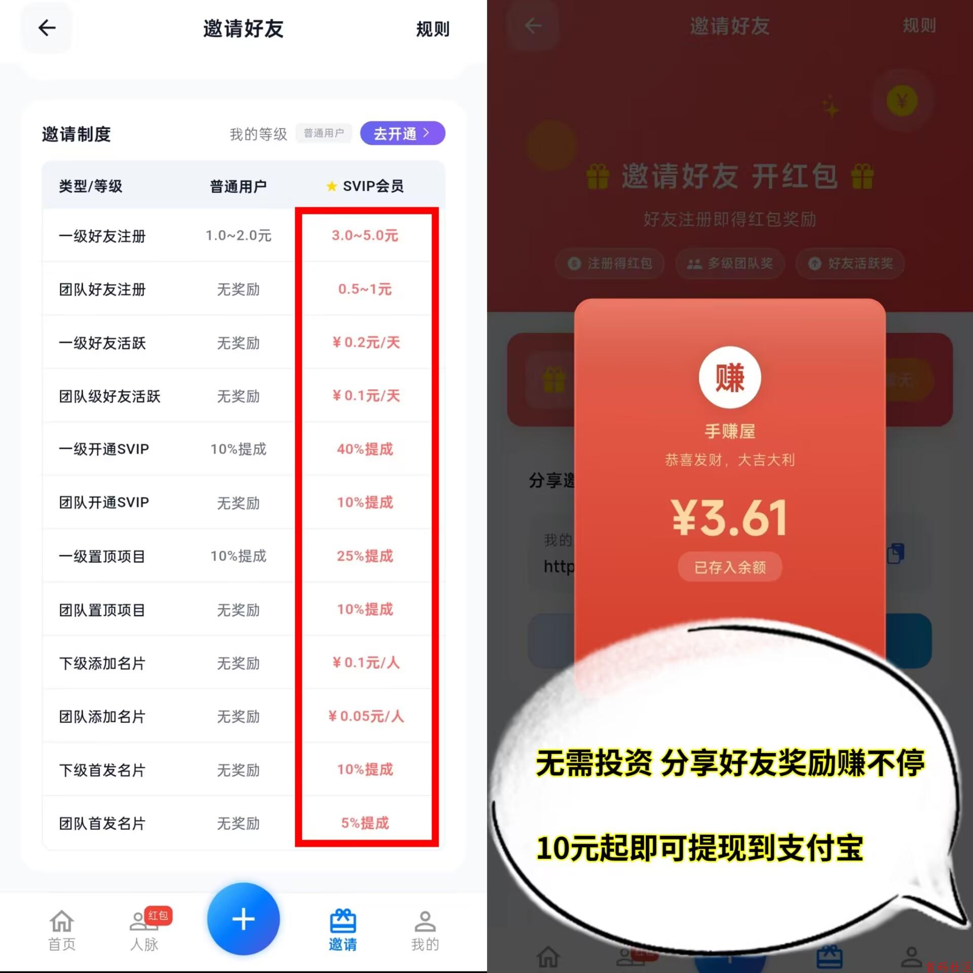 《手赚屋》 拉新五元，提现秒到