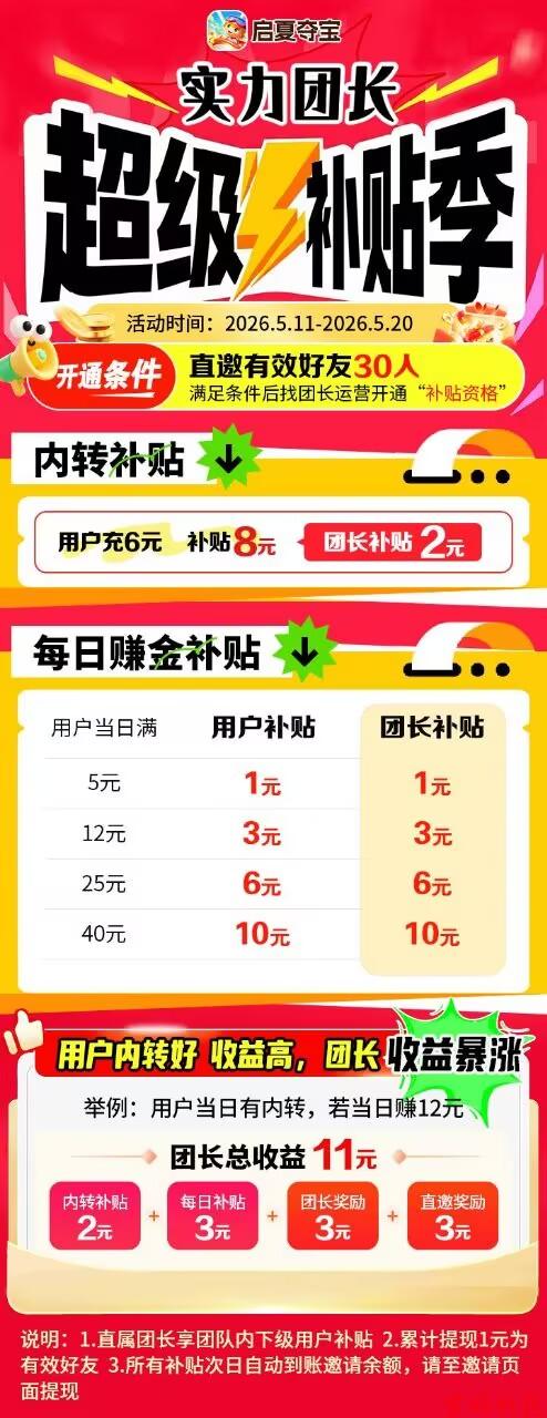 启夏夺宝支持安卓苹果,养鸡平台另外有补贴 每天可撸几十块